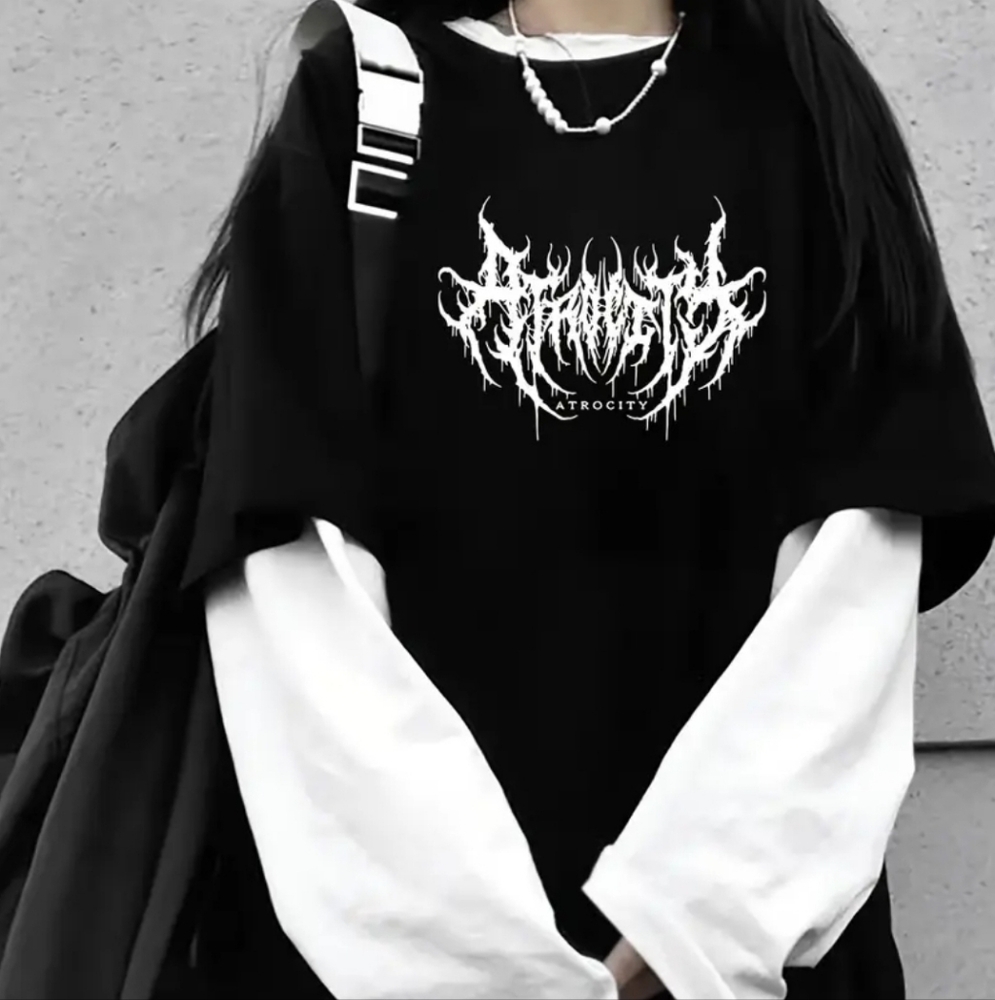 Y2K Gothic Tribal Print Long Sleeves